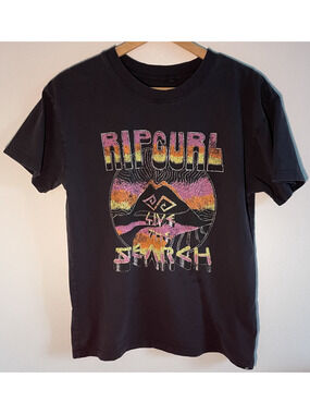 Rip Curl Live The Search Volcano T-Shirt Black - S